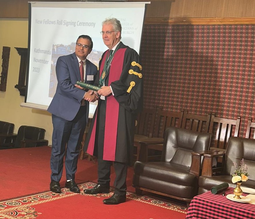 Expert rheumatologist Dr. Keshav Raj Sigdel presenting research on autoimmune diseases